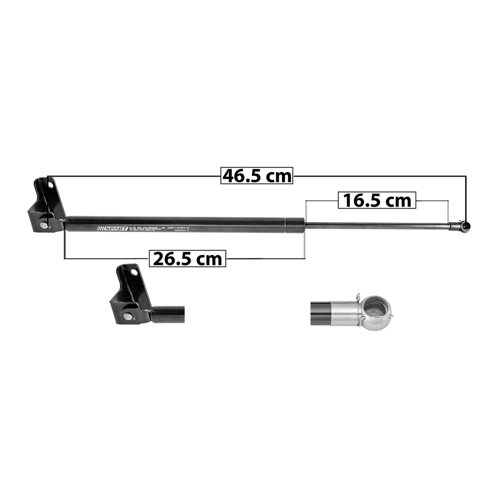 AMORTIGUADOR VIDRIO TRASERO NS PATHFINDER 87-95  46.5 26.5 16.5 ENTRADA TIPO 19 ENTRADA 2 TIPO 5 180 40.47 18.36 120 26.98 12.24 SPART 7913 Derecho   