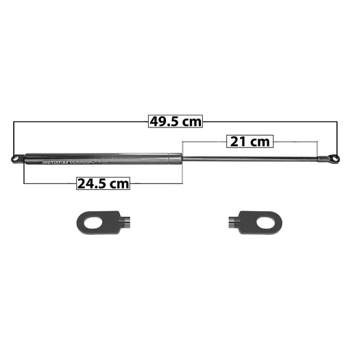 AMORTIGUADOR 5TA PUERTA VW CARIBE 77-87  49.5 24.5 21 ENTRADA TIPO 2 ENTRADA 2 TIPO 2 450 101.16 45.89 510 114.65 52 SPART 7473    