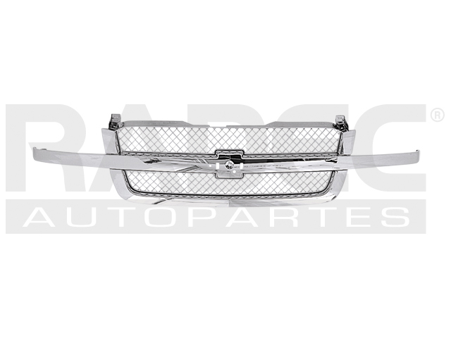PARRILLA CV SILVERADO 03-07 LINEA ANTERIOR CROMADA COMPLETA 1500/2500/Z71 V8 8 CILINDROS 4.8/5.3/5.7L 2/4 PUERTAS