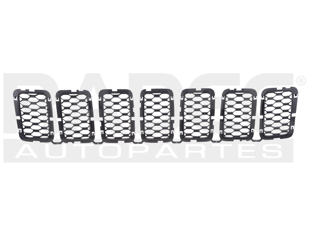 PARRILLA JP GRAND CHEROKEE 17-22 (INSERTO) 7 PIEZAS PLASTICO EN COLOR NEGRO