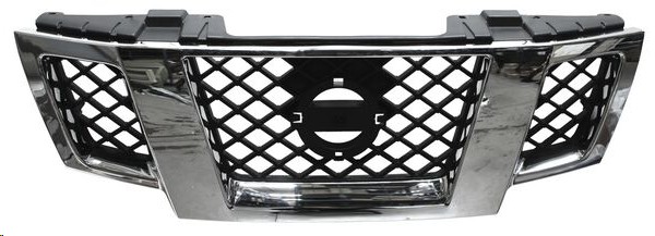 PARRILLA NS FRONTIER 09-19 CROMADA LE/S/SE/COMFORT/PREMIUM/LUXURY/NISMO OFF-ROAD/PRO-4X/DESERT RUNNER L4/V6 4/6 CILINDROS 2.4/2.5/4.0L 2/4 PUERTAS