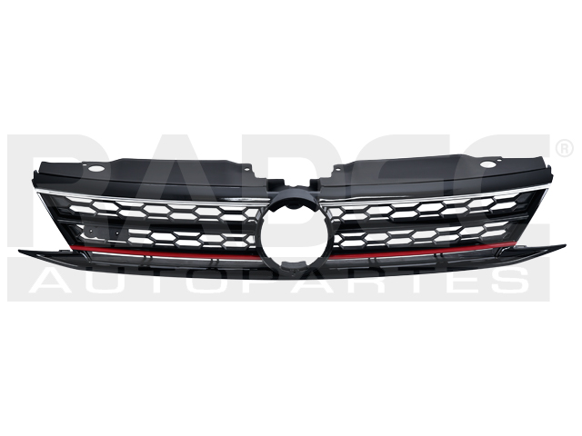 PARRILLA VW JETTA GLI 15-18 NEGRA BRILLANTE F/CROMADO F/ROJO L4 4 CILINDROS 2.0L 4 PUERTAS