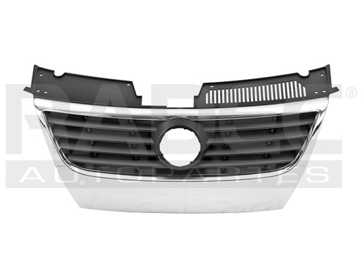 PARRILLA VW PASSAT 06-11 MARCO CROMADA REJILLA INTERIOR NEGRA C/HOYO P/SENSOR