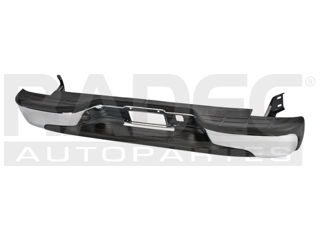 DEFENSA TRASERA CV SILVERADO 99-06 CROMADA C/HULE LARGO 185 CMS ANCHO 30 CMS 400SS 4.3/4.8/5.3/6.0/6.6/8.1L 2/4 PUERTAS (U.T.P.)
