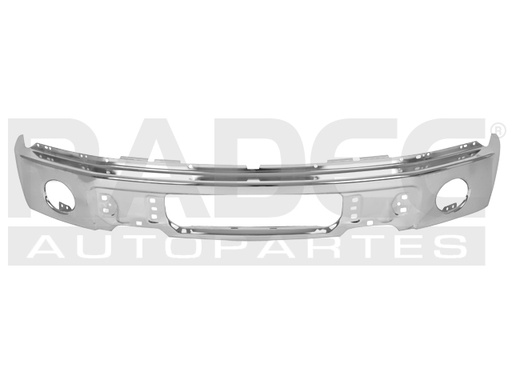 DEFENSA DELANTERA FD LOBO/F-150 09-14 CROMADA C/HOYO P/FARO