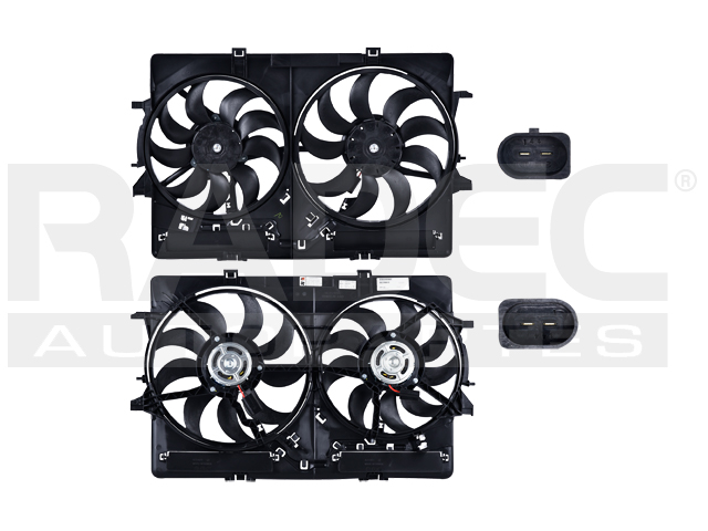 MOTOVENTILADOR AD A4 09-16 L4 1.8, 2.0/V6 3.0, 3.2 LTS DOBLE COMPLETO 2 Y 2 PINES TY