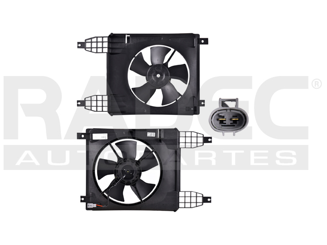 MOTOVENTILADOR CV AVEO 08-18 L4 1.5, 1.6 LTS P/RAD S/AA SENCILLO COMPLETO 2 PINES TY