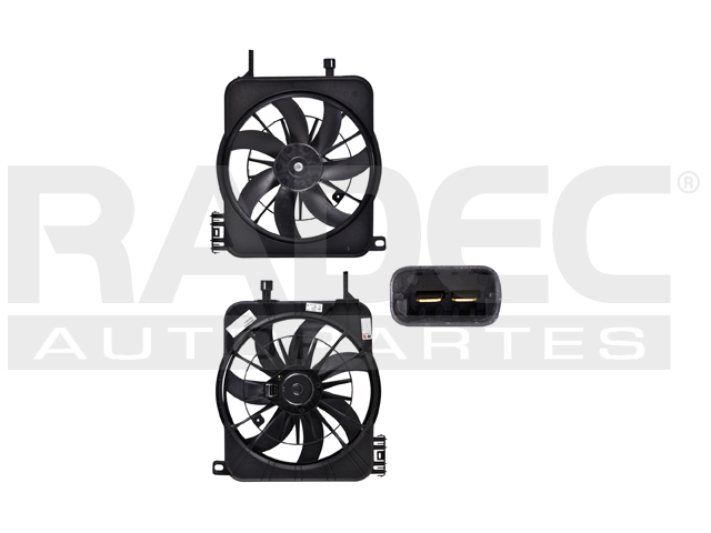 MOTOVENTILADOR CV CAVALIER 95-05 L4 2.2, 2.3, 2.4 LTS P/RAD C/AA SENCILLO COMPLETO 2 PINES TY