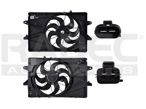 MOTOVENTILADOR CV EQUINOX 10-17 L4 2.4 LTS P/RAD C/RESISTENCIA SENCILLO COMPLETO 2 Y 2 PINES KS