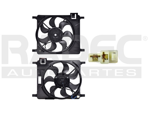 MOTOVENTILADOR CV SPARK 11-17 LINEA ANTERIOR L4 1.2 LTS STD P/RAD SENCILLO COMPLETO 2 TERMINALES TY