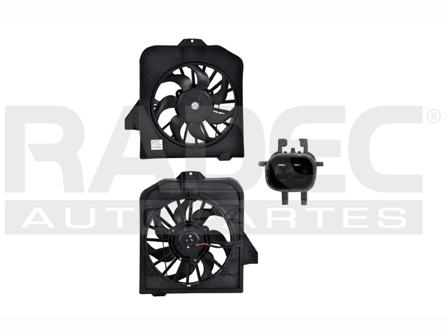 MOTOVENTILADOR DG CARAVAN 01-05 L4 2.4/V6 3.3 LTS P/AA L/DER SENCILLO COMPLETO 2 PINES KS
