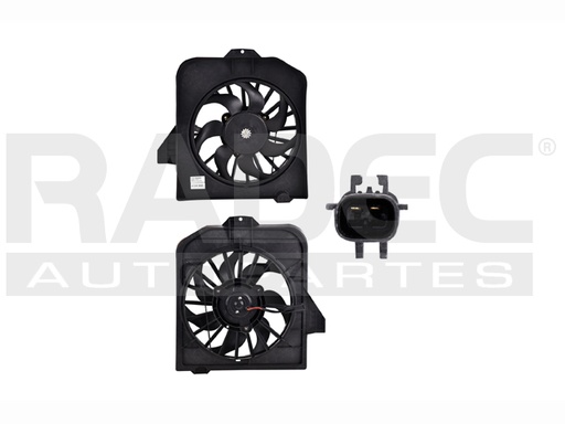 MOTOVENTILADOR DG CARAVAN 01-05 L4 2.4/V6 3.3 LTS P/AA L/DER SENCILLO COMPLETO 2 PINES KS