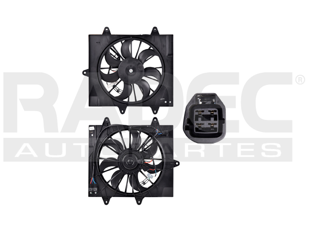 MOTOVENTILADOR CR PT CRUISER 06-10 L4 2.4 LTS S/TURBO P/RAD SENCILLO COMPLETO 4 TERMINALES TY