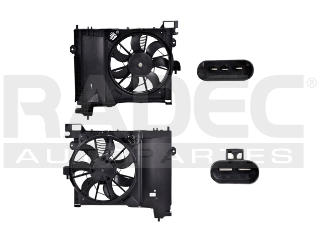 MOTOVENTILADOR DG DURANGO 04-09 V6 3.7/V8 4.7, 5.7 LTS P/AA C/RESISTENCIA SENCILLO COMPLETO 2 Y 3 PINES TY