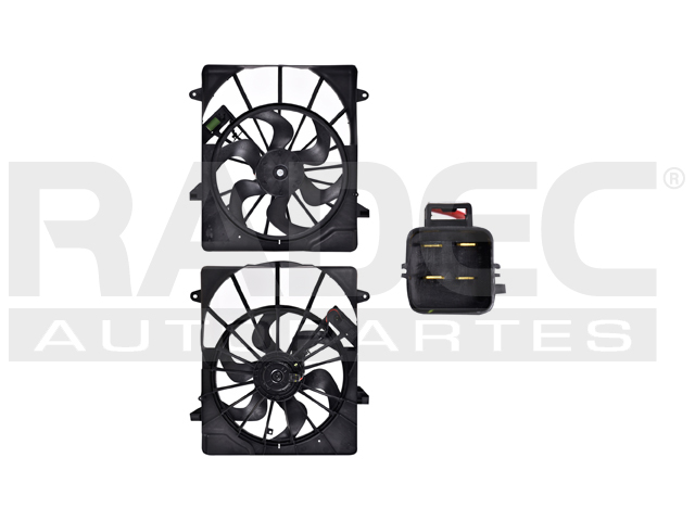 MOTOVENTILADOR DG NITRO 07-12 V6 3.7, 4.0 LTS P/RAD C/RESISTENCIA SENCILLO COMPLETO 4 PINES KS