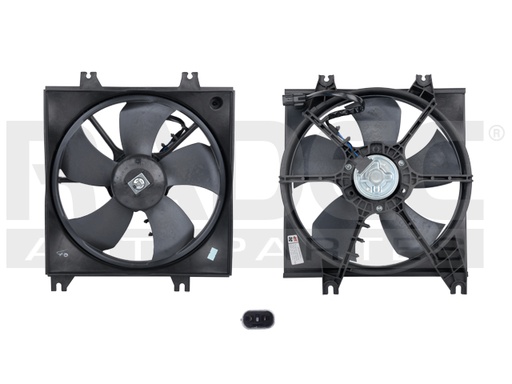 MOTOVENTILADOR DG VERNA 04-06 L4 1.5, 1.6 LTS P/RAD SENCILLO COMPLETO 2 PINES TY