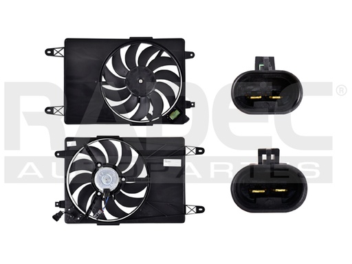 MOTOVENTILADOR FD ECOSPORT 04-12 L4 2.0 LTS P/RAD S/RESISTENCIA C/AA SENCILLO COMPLETO 2 PINES TY