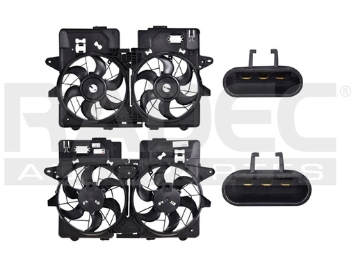 MOTOVENTILADOR FD ESCAPE 05-08 V6 3.0 LTS DOBLE COMPLETO 3 PINES KS