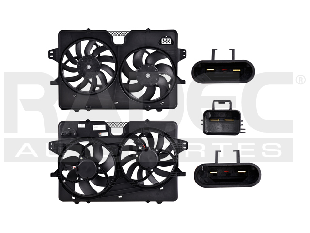 MOTOVENTILADOR FD ESCAPE 08-12 L4 2.3, 2.5 LTS C/RESISTENCIA DOBLE COMPLETO 2 Y 2 PINES KS