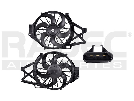 MOTOVENTILADOR FD MUSTANG 99-04 V6 3.8 LTS P/RAD SENCILLO COMPLETO 3 PINES TY