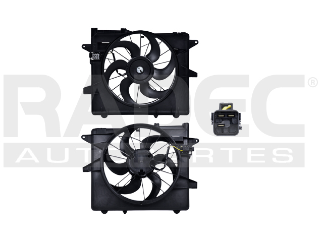 MOTOVENTILADOR FD MUSTANG 05-14 V6 3.7, 4.0/V8 4.6, 5.0, 5.4 LTS P/RAD C/RESISTENCIA SENCILLO COMPLETO 3 PINES TY