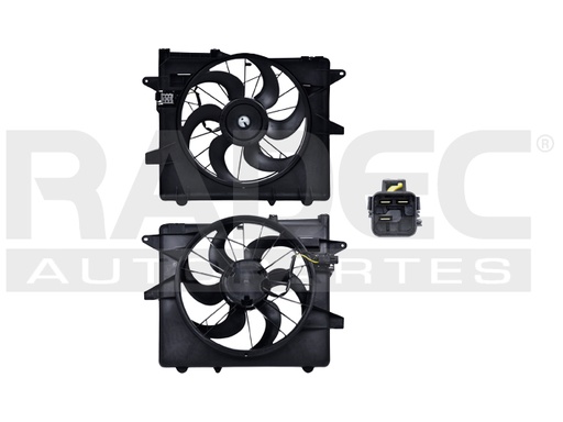 MOTOVENTILADOR FD MUSTANG 05-14 V6 3.7, 4.0/V8 4.6, 5.0, 5.4 LTS P/RAD C/RESISTENCIA SENCILLO COMPLETO 3 PINES TY