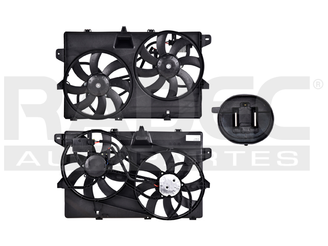 MOTOVENTILADOR FD EDGE 07-14 V6 3.5, 3.7 LTS C/CONTROL DOBLE COMPLETO 2 PINES TY