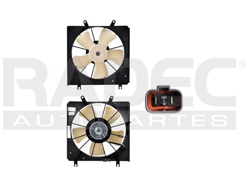 MOTOVENTILADOR HD ACCORD 05-07 V6 3.0 LTS HYBRID P/RAD SENCILLO COMPLETO 2 PINES KS
