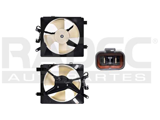 MOTOVENTILADOR HD CIVIC 01-05 L4 1.3, 1.7, 2.0 LTS P/AA SENCILLO COMPLETO 2 PINES KS