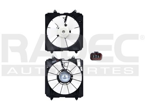 MOTOVENTILADOR HD CIVIC 06-11 L4 1.8 LTS STD P/RAD SENCILLO COMPLETO 2 PINES TY