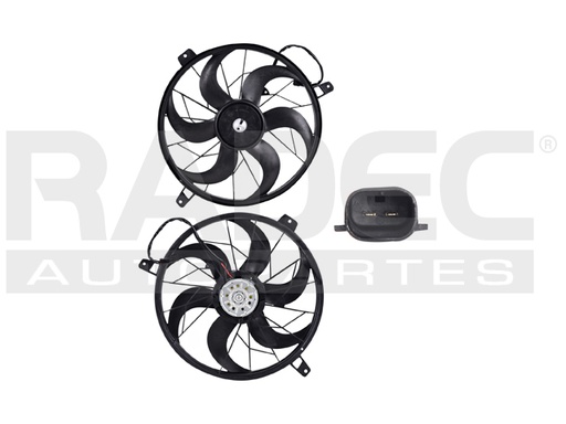 MOTOVENTILADOR JP GRAND CHEROKEE 99-03 L6 4.0/V8 4.7 LTS P/RAD ASPAS Y MOTOR 2 PINES KS