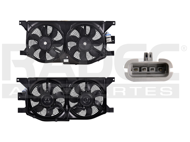 MOTOVENTILADOR MC ML 98-05 V6 3.2, 3.7/V8 4.3, 5.0, 5.3 LTS DOBLE COMPLETO 4 PINES KS