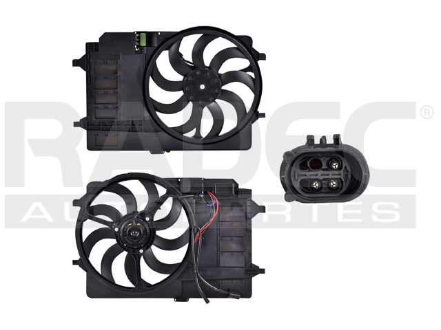 MOTOVENTILADOR MN COOPER 04-08 L4 1.6 LTS P/RAD C/RESISTENCIA SENCILLO COMPLETO 3 PINES TY