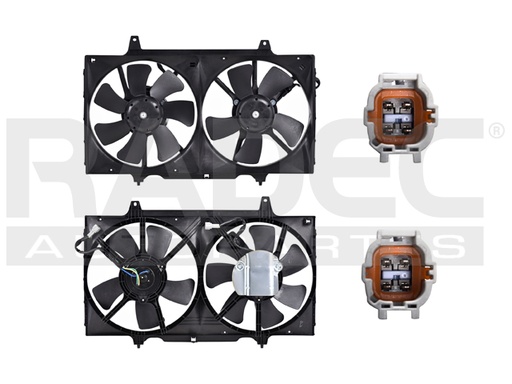 MOTOVENTILADOR NS ALTIMA 98-01 L4 2.4 LTS DOBLE COMPLETO 4 Y 4 PINES TY