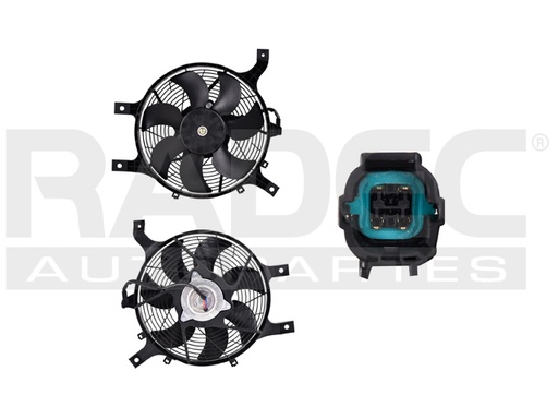 MOTOVENTILADOR NS FRONTIER 01-04 L4 2.4/V6 3.3 LTS P/AA SENCILLO COMPLETO 4 PINES TY