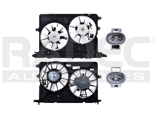 MOTOVENTILADOR TY COROLLA 09-12 L4 2.4 LTS C/SOPORTE DOBLE COMPLETO 2 Y 2 PINES TW