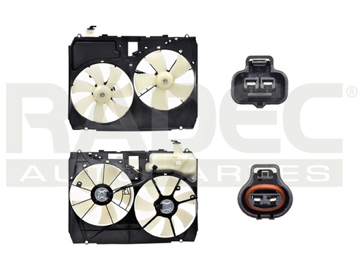 MOTOVENTILADOR TY SIENNA 04-05 V6 3.3 LTS C/DEPOSITO S/REMOLQUE DOBLE COMPLETO 2 Y 2 TERMINALES KS