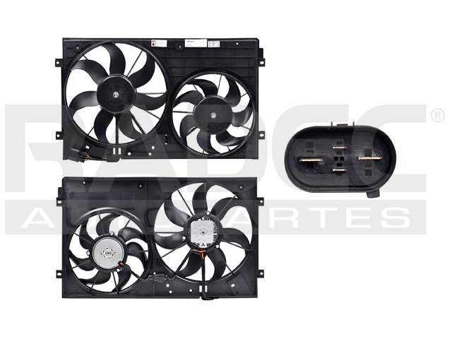 MOTOVENTILADOR VW BORA 05-10 L5 2.5 LTS DOBLE COMPLETO 3 PINES TW