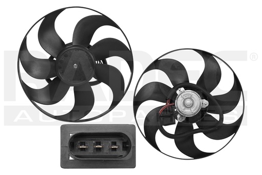 MOTOVENTILADOR VW JETTA 99-07 L4 1.8, 1.9, 2.0/V6 2.8 LTS P/RAD MOTOR Y ASPAS 3 PINES TW