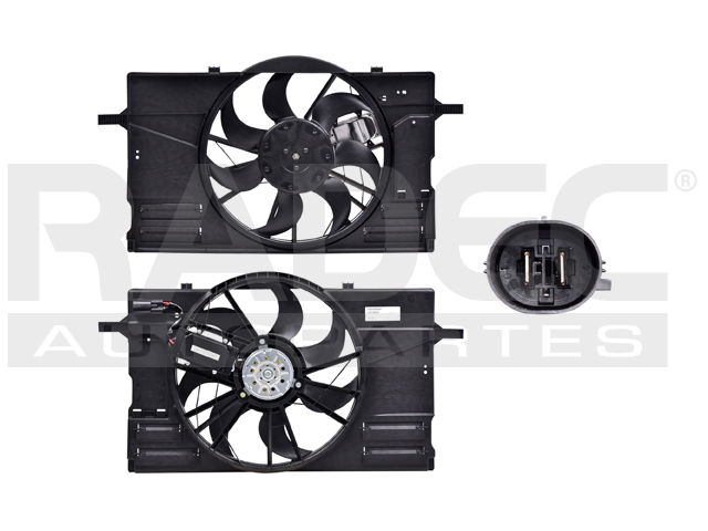 MOTOVENTILADOR VL S40 04-08 L5 2.5 LTS P/RAD C/CONTROL SENCILLO COMPLETO 2 PINES KS