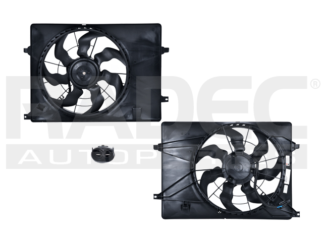 MOTOVENTILADOR KI SORENTO 16-20 L4 2.4/V6 3.3 LTS P/RAD SENCILLO COMPLETO 2 PINES TY
