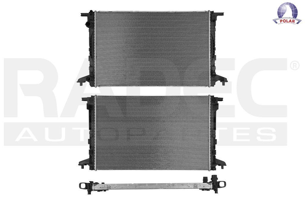RADIADOR AD A4 17-19 L4 2.0 V6 3.0 LTS C/S AA AUT 28 1/3X18 5/7X26MM ALUM SOLD POLAR