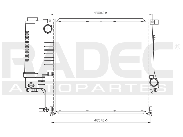 RADIADOR BW SERIE 3 318/328/Z3 91-99 L4 L6 1.9, 2.8 LTS S/AA STD 17 1/3X17 1/4X32MM ALUM SOLD POLAR