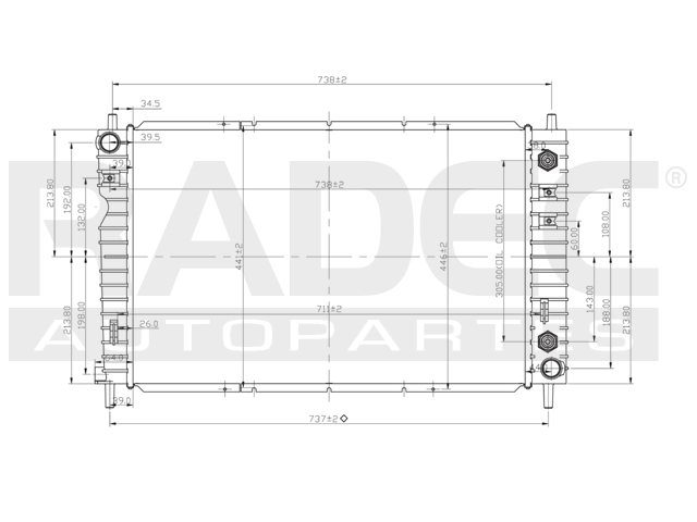 RADIADOR CV EQUINOX 05 V6 3.4 LTS VERSION LS/LT C/S AA AUT 26X17 1/3X26MM ALUM SOLD POLAR