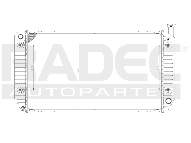 RADIADOR CV PU 94-00 V8 7.4 LTS AUT 34X19 2/5X48 ALUM SOLD POLAR