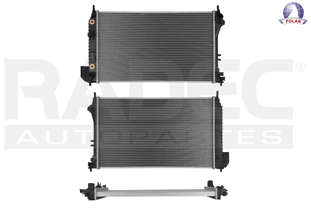 RADIADOR CV VECTRA 02-08 L4 2.0/V6 2.8 LTS C/AA AUT 25 3/5X15 2/7X26MM ALUM SOLD POLAR