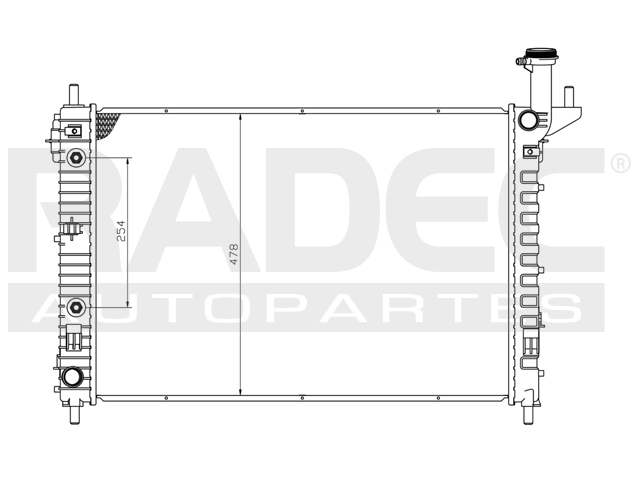 RADIADOR CV ACADIA/TRAVERSE/ENCLAVE/OUTLOOK 07-16 V6 3.6 LTS C/S AA AUT 27 5/9X18 5/6X26MM ALUM SOLD POLAR