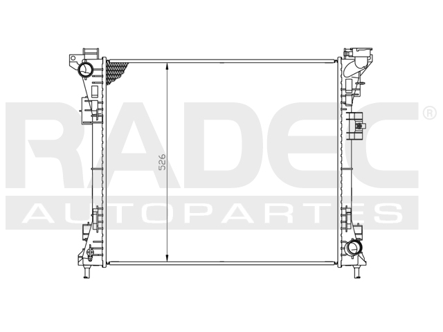 RADIADOR CR GRAND CARAVAN 08-19 3.6, 4.0 LTS C/S AA AUT 24 1/7X20 2/5X32MM ALUM SOLD POLAR