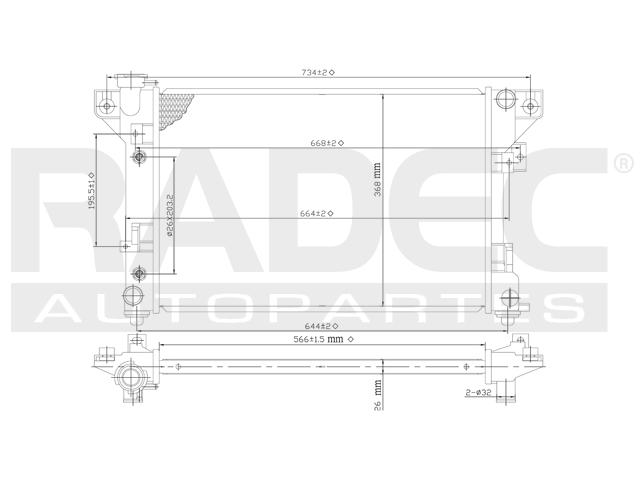 RADIADOR CR SHADOW/SPIRIT/LEBARON/DAYTONA 91-94 L4 V6 2.2, 2.5, 3.0 LTS C/S AA AUT 22 4/9X14 7/8X32MM ALUM SOLD POLAR