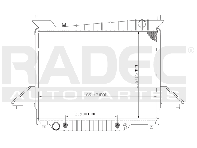 RADIADOR FD EXPEDITION/NAVIGATOR 02-04 V8 4.6, 5.4 LTS C/S AA AUT 20X26 2/7X36MM ALUM SOLD POLAR